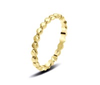 Gold Plated Dot Strip Silver Ring NSR-3357-GP